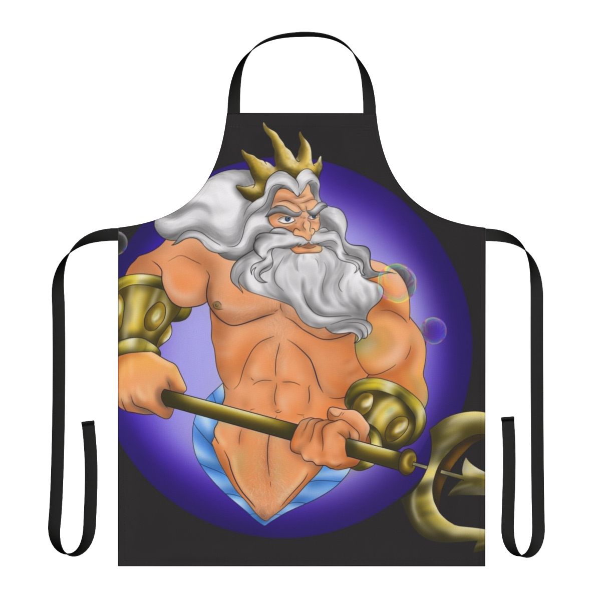 King Triton-themed apron with a mermaid/sea design