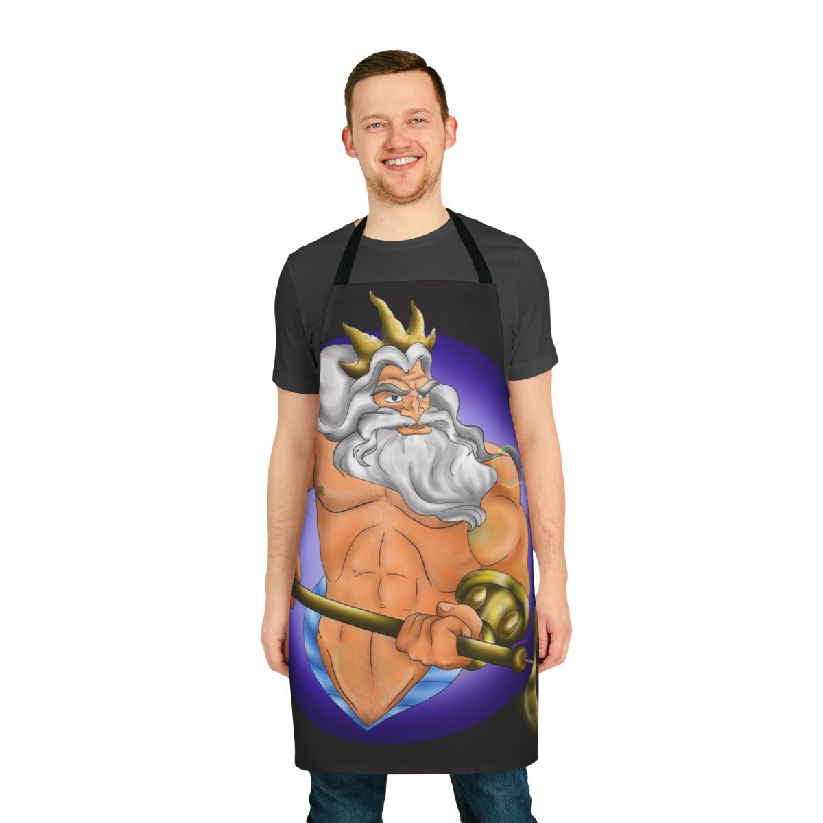 King Triton-themed apron with a mermaid/sea design
