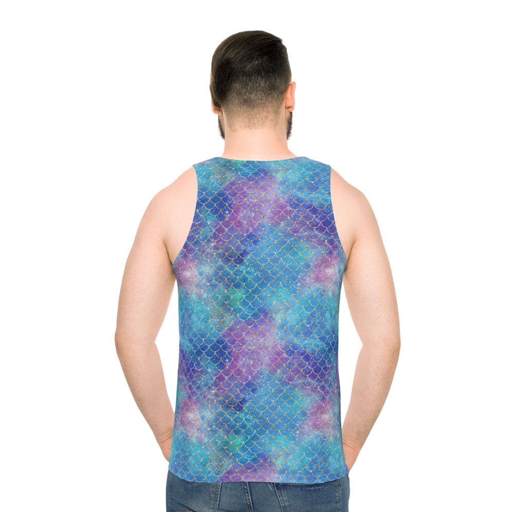 Mermaid scale glitter pattern seamless unisex tank top