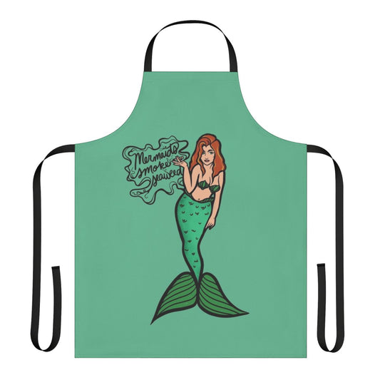 Mermaid-themed apron with a seaweed smoking design