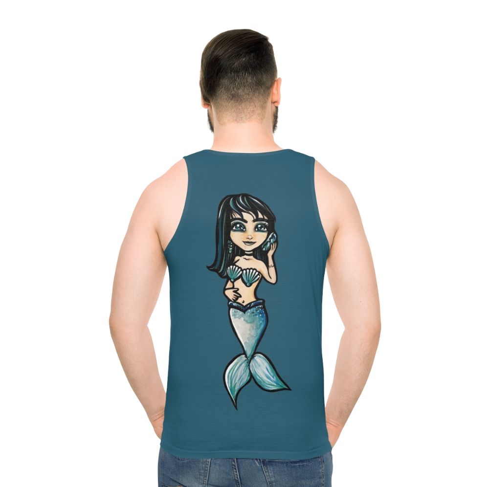Mermaid tank top with black hair