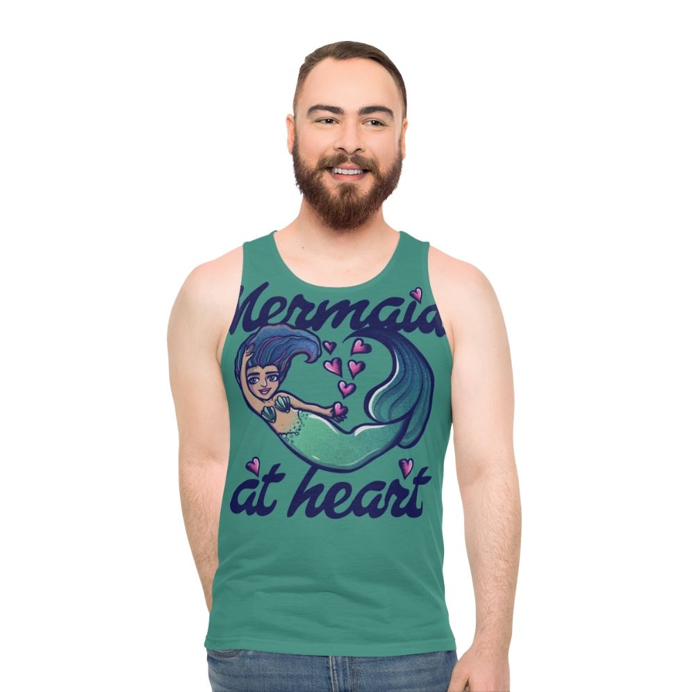 Mermaid-themed unisex tank top