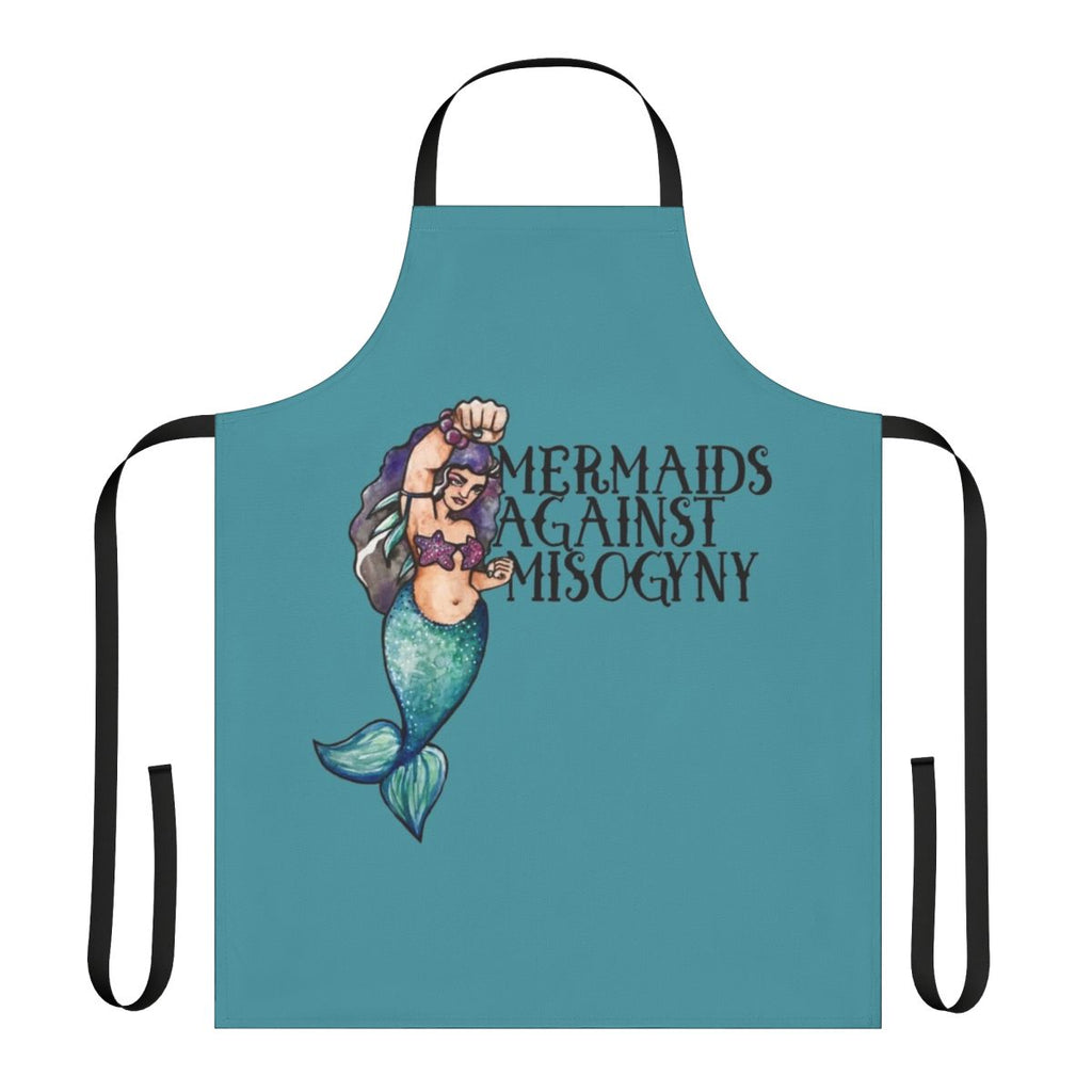 Mermaid-themed feminist apron with a message against misogyny