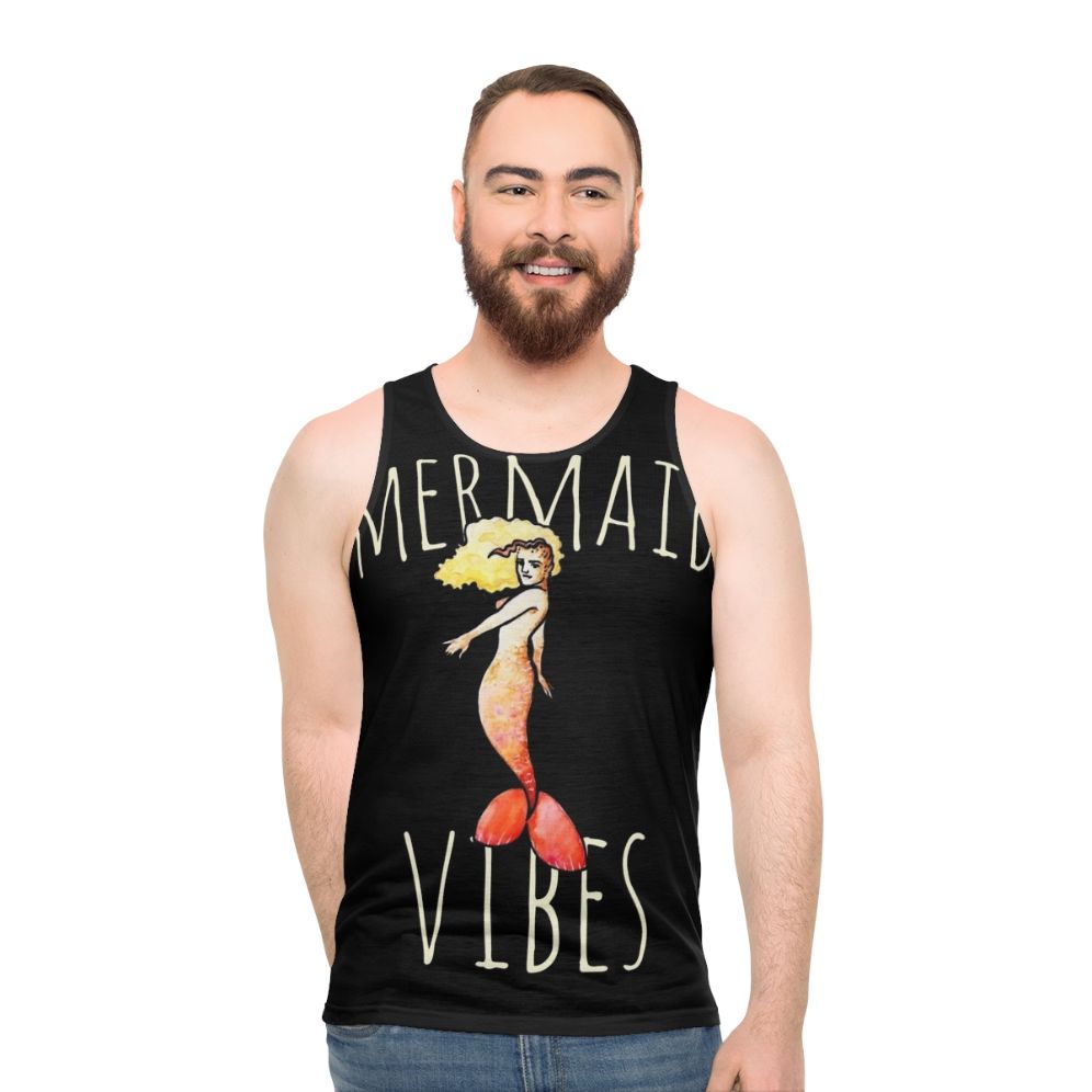 Mermaid-themed unisex tank top for summer