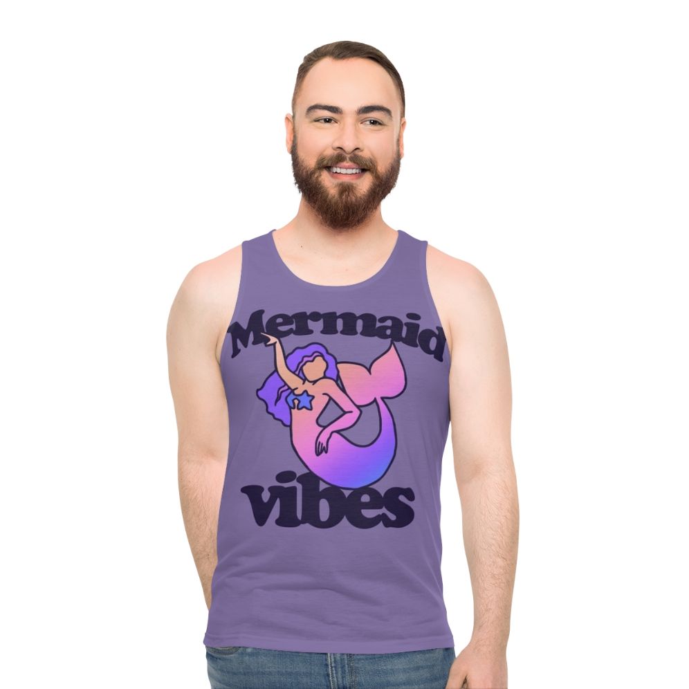 Mermaid-themed unisex tank top
