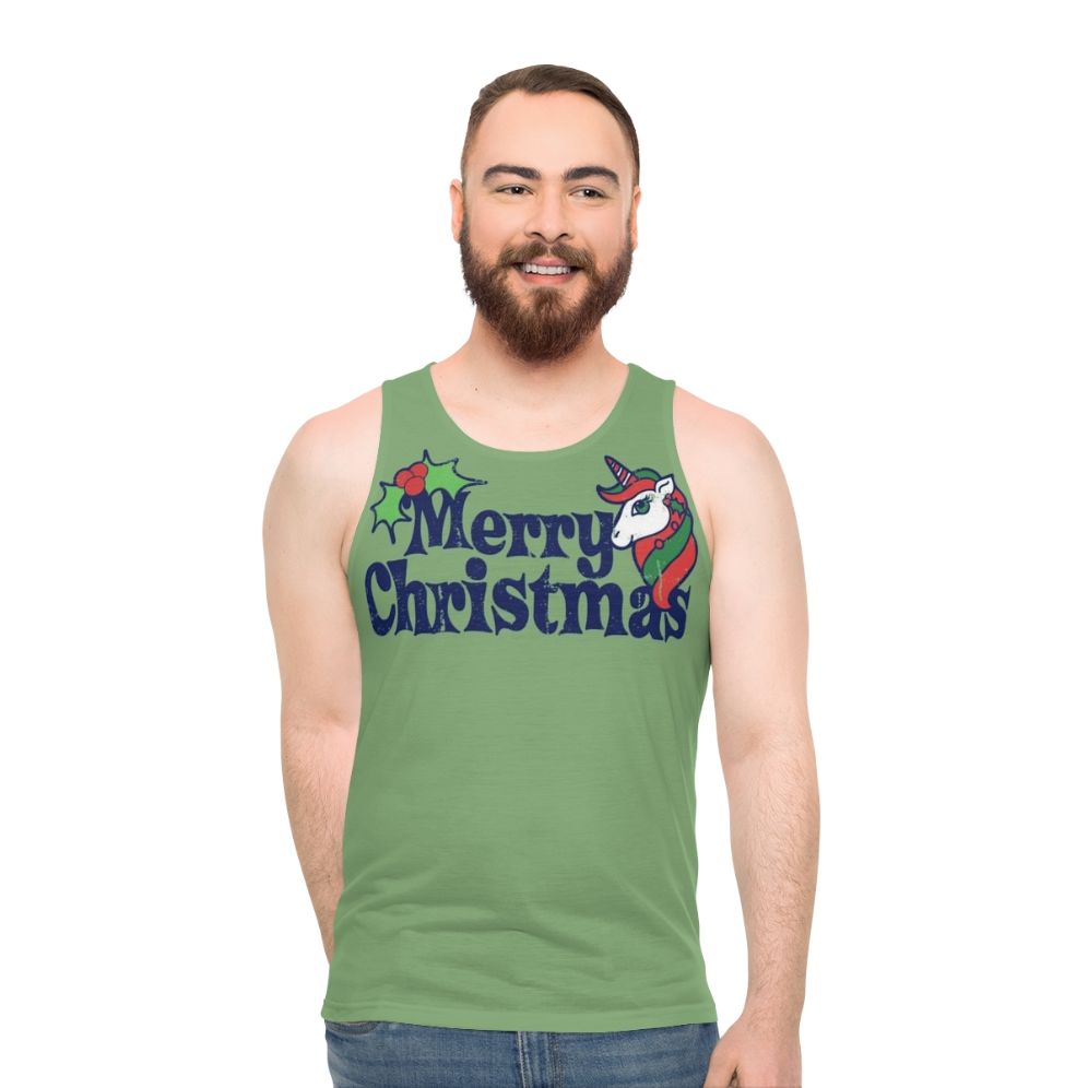 Merry Christmas Unicorn Unisex Tank Top