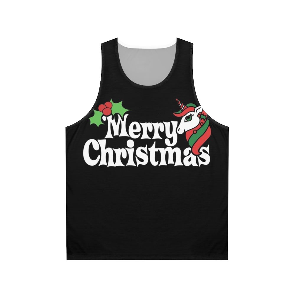 Merry Christmas Unicorn Unisex Tank Top