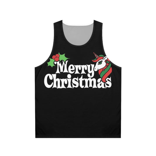 Merry Christmas Unicorn Unisex Tank Top