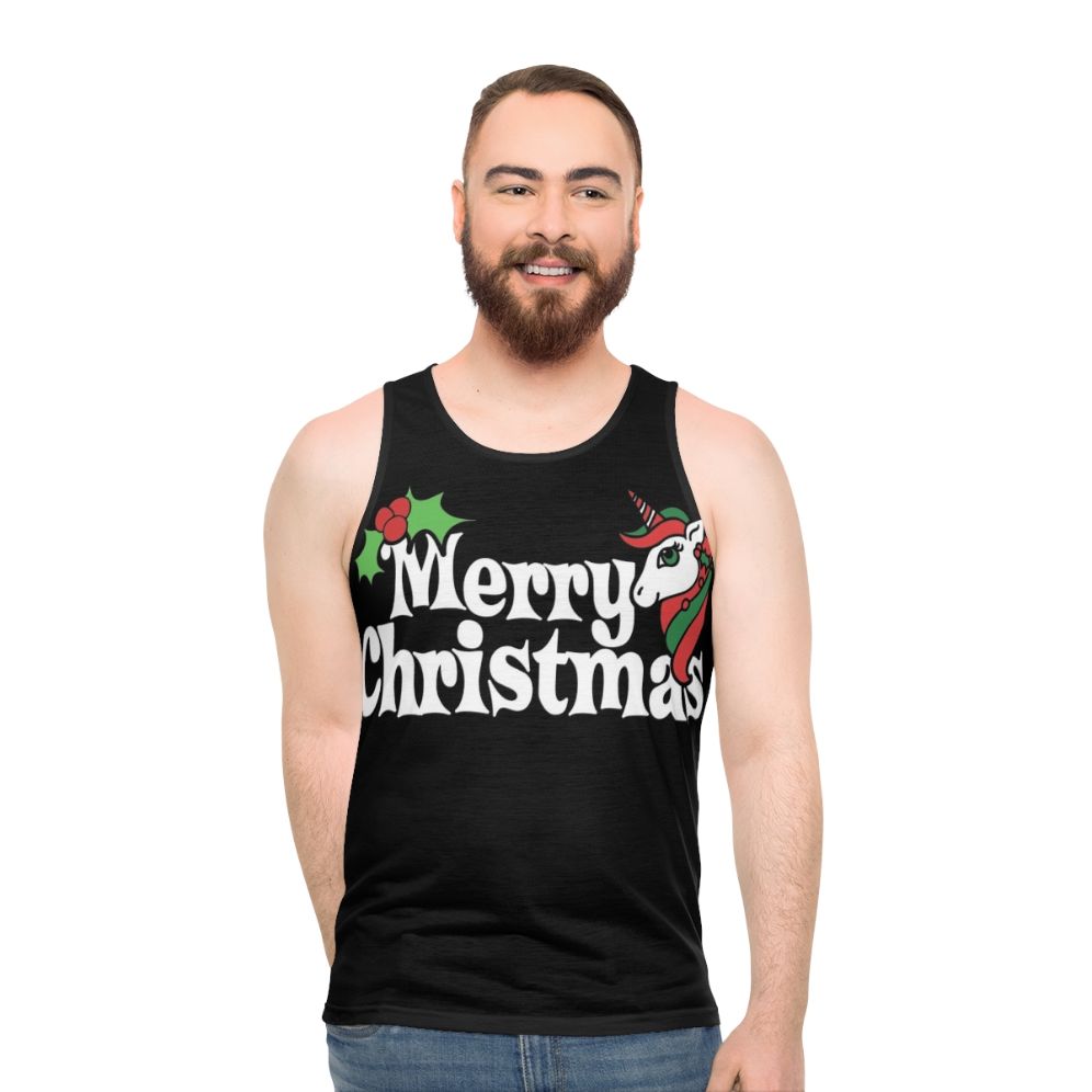 Merry Christmas Unicorn Unisex Tank Top