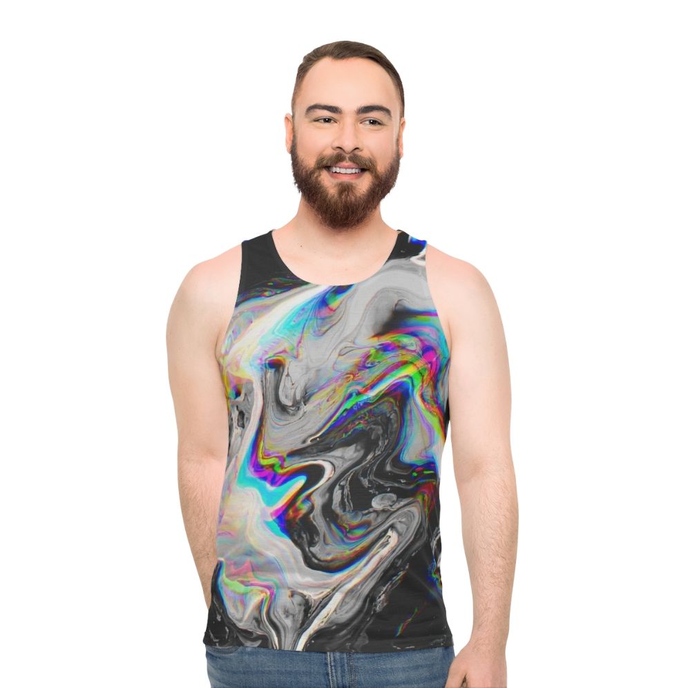 Unisex tank top with mesmerizing abstract art pattern