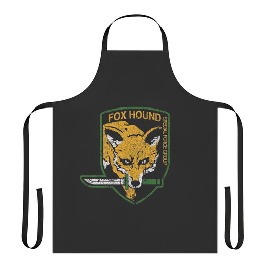 A high-quality apron featuring the iconic Foxhound logo and military-inspired design, perfect for fans of the Metal Gear video game franchise.