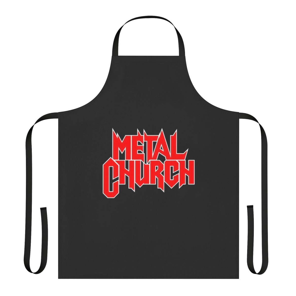 Metalchurch-inspired apron with heavy metal band logo