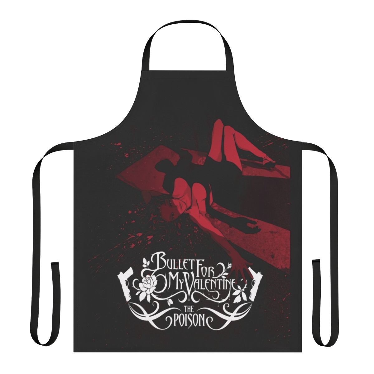 Metalcore band inspired kitchen apron featuring the Bullet for My Valentine logo