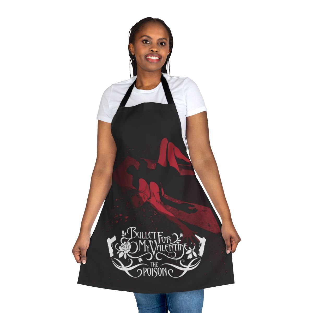 Metalcore band inspired kitchen apron featuring the Bullet for My Valentine logo