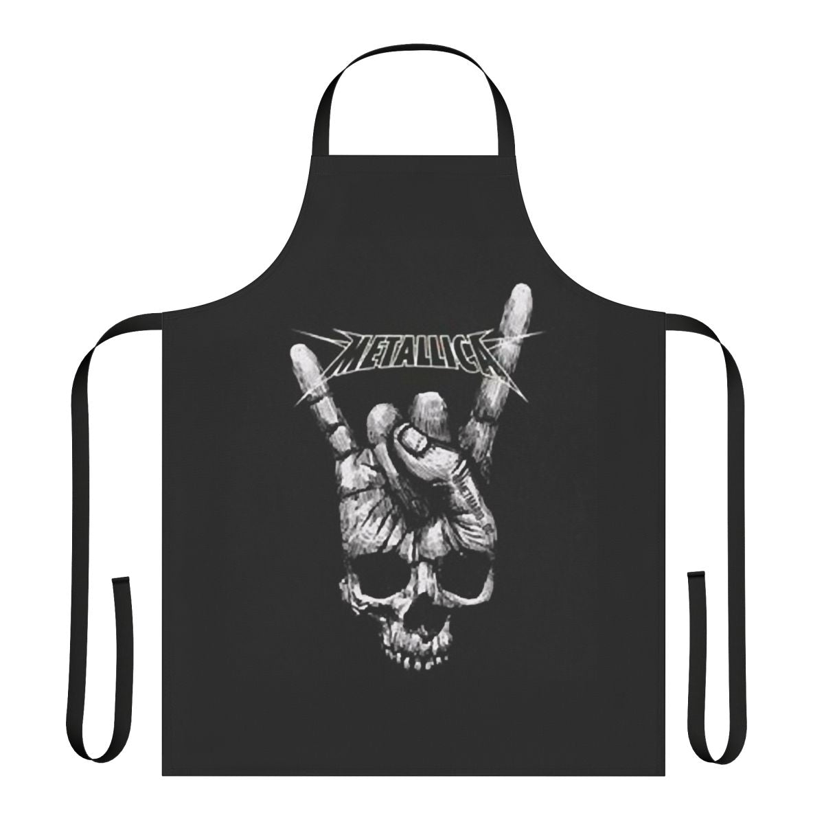 Metalica inspired graphic design printed on a durable kitchen apron