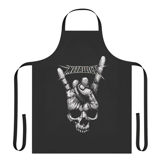 Metalica inspired graphic design printed on a durable kitchen apron