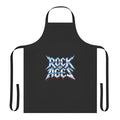 A metallic-style apron with a rock 'n' roll design, perfect for music fans.
