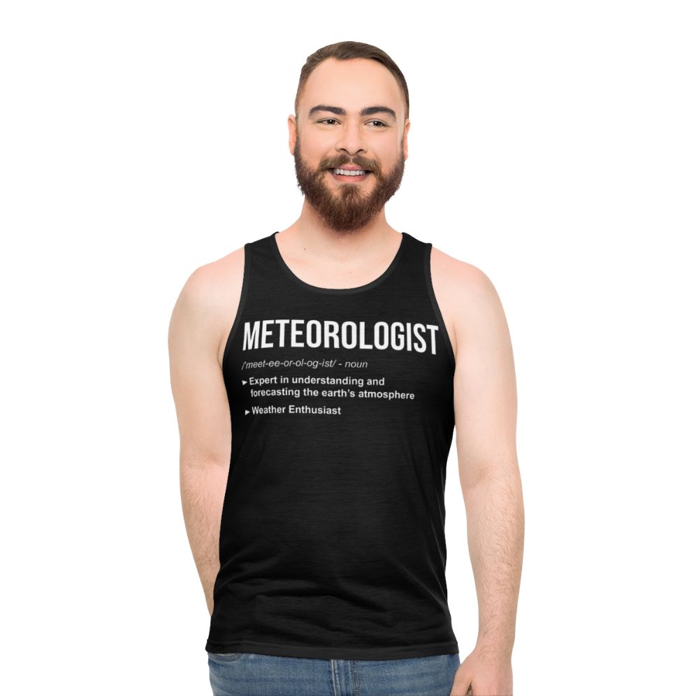 Meteorologist weather expert unisex tank top