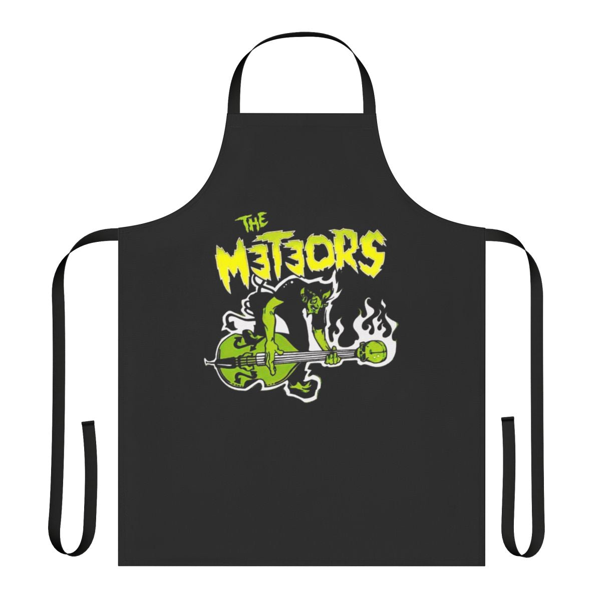 Meteors-inspired retro apron with punk, rockabilly, and psychobilly design elements