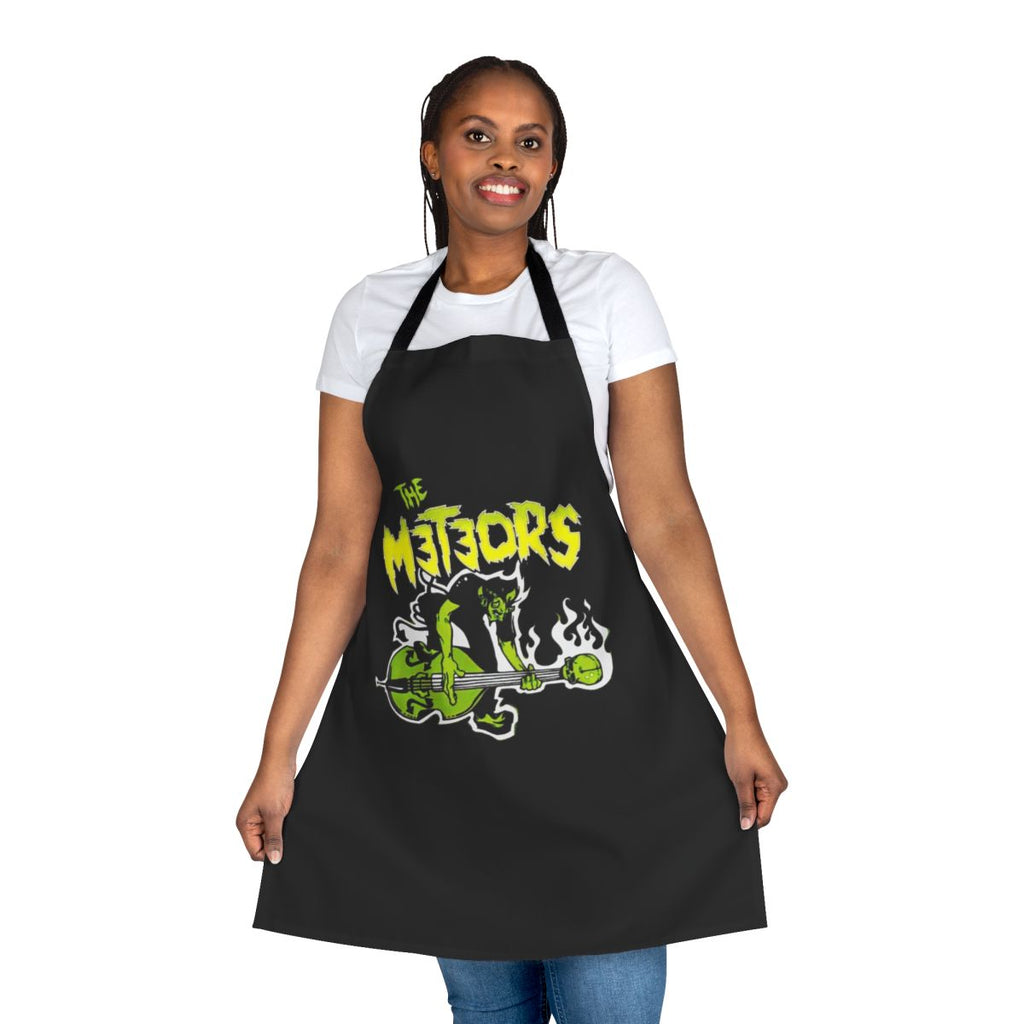 Meteors-inspired retro apron with punk, rockabilly, and psychobilly design elements