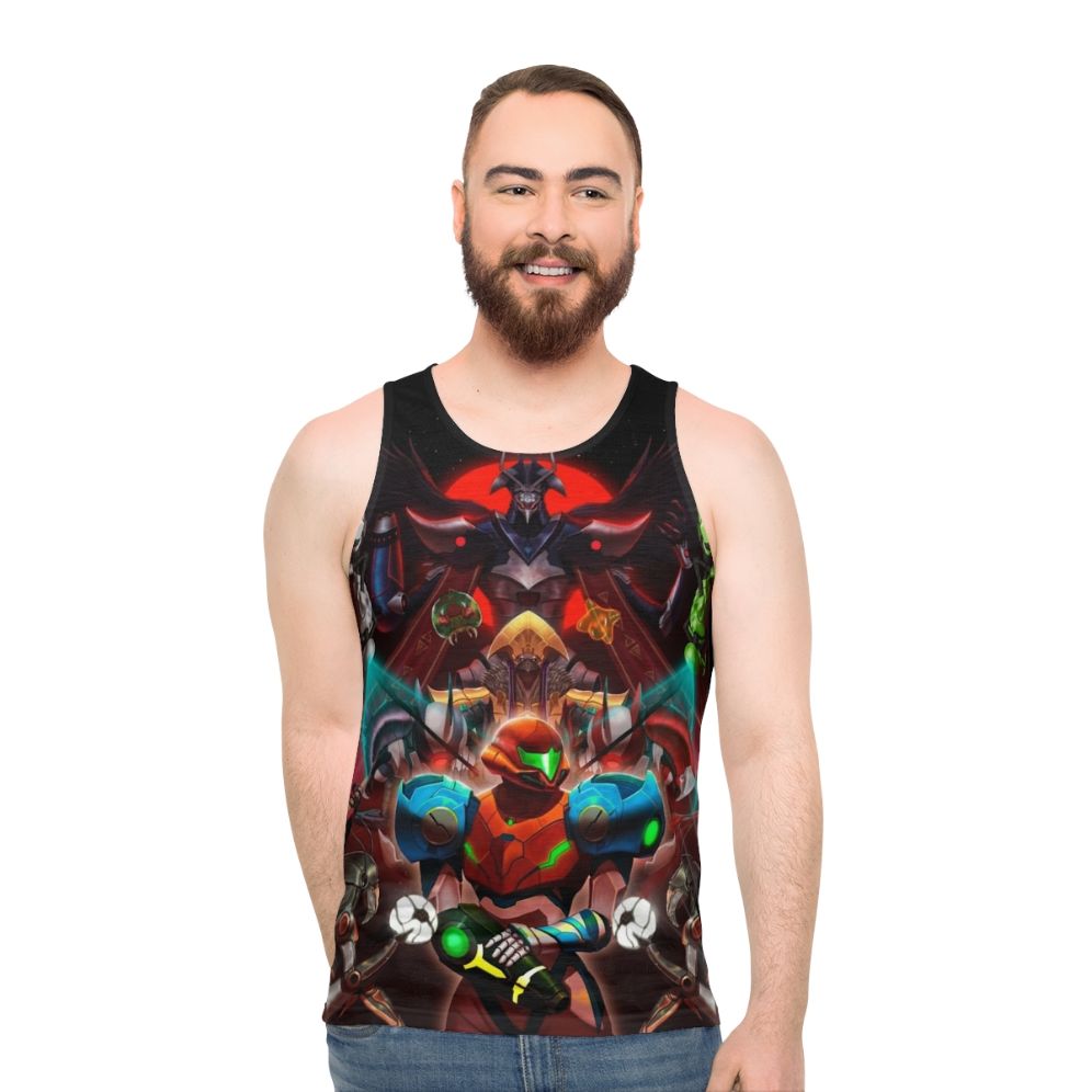 Metroid Dread Unisex Tank Top featuring Samus Aran