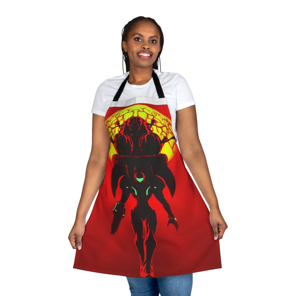 Metroid-themed apron featuring Samus Aran's iconic zero suit design