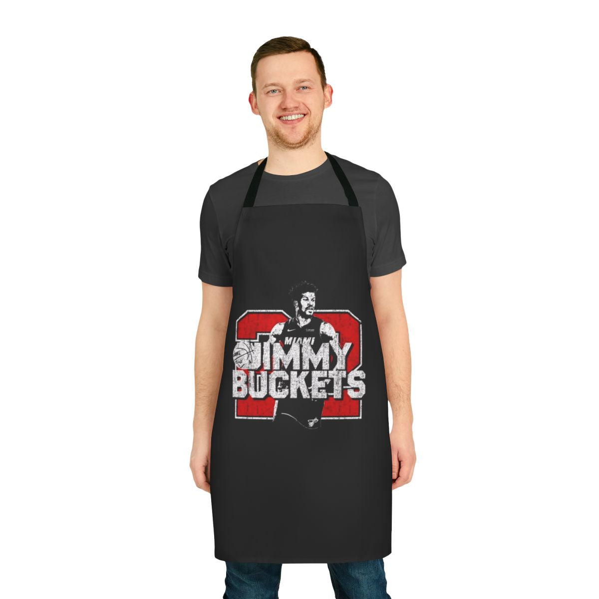 Miami Heat themed apron featuring basketball player Jimmy Butler