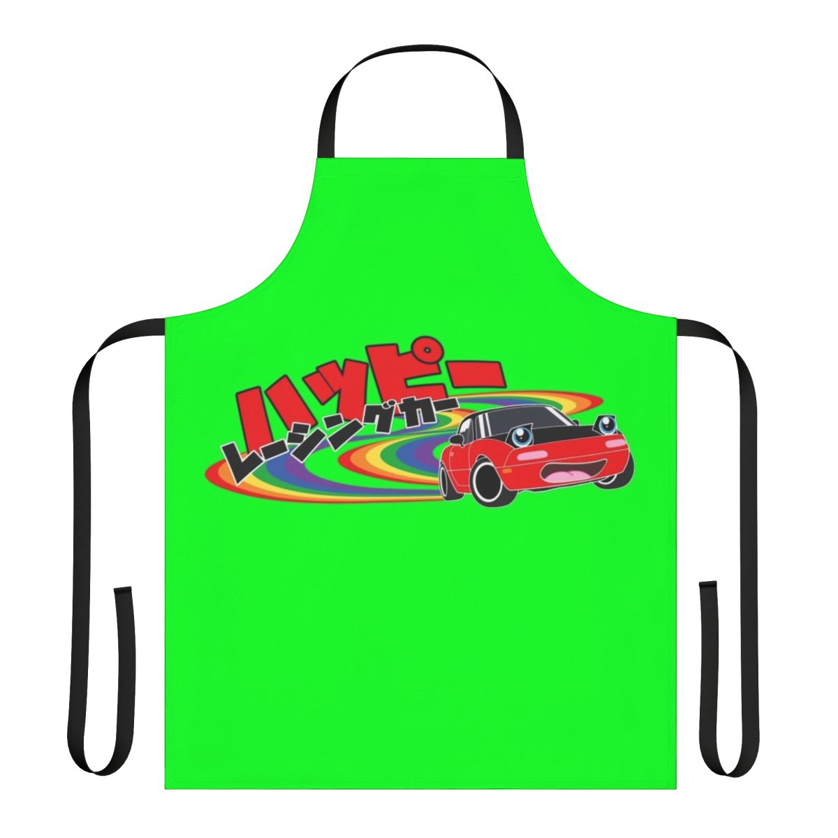 Miata Pride Apron featuring a vibrant rainbow design