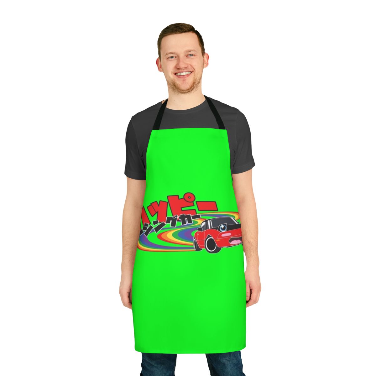 Miata Pride Apron featuring a vibrant rainbow design