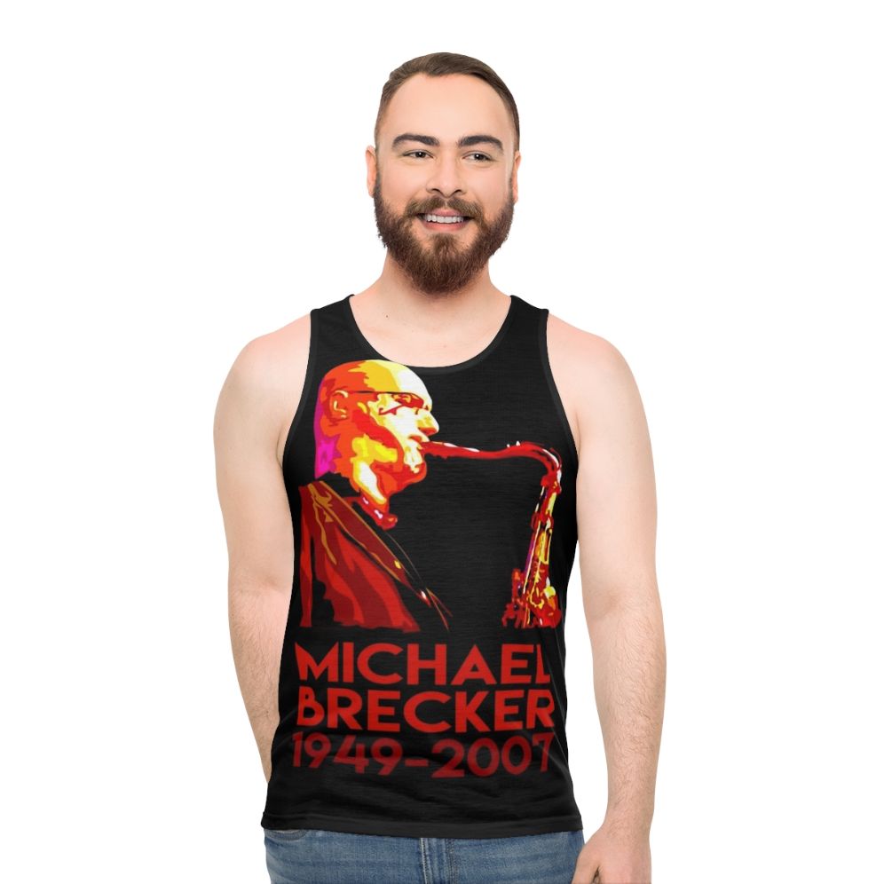 Michael Brecker Unisex Tank Top featuring a saxophone illustration