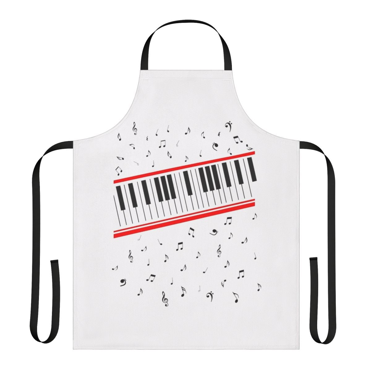 Michael Jackson inspired Beat It piano t-shirt design printed on a black apron