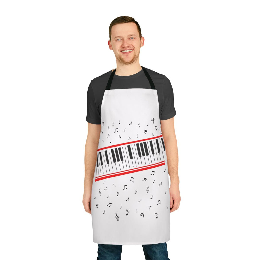 Michael Jackson inspired Beat It piano t-shirt design printed on a black apron