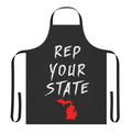 Michigan state pride apron with a bold design representing the state
