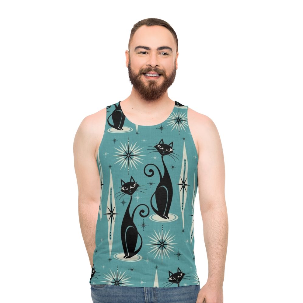 Mid Century Atomic Cats Unisex Tank Top