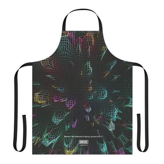 Midlake inspired spring-themed apron with song visuals