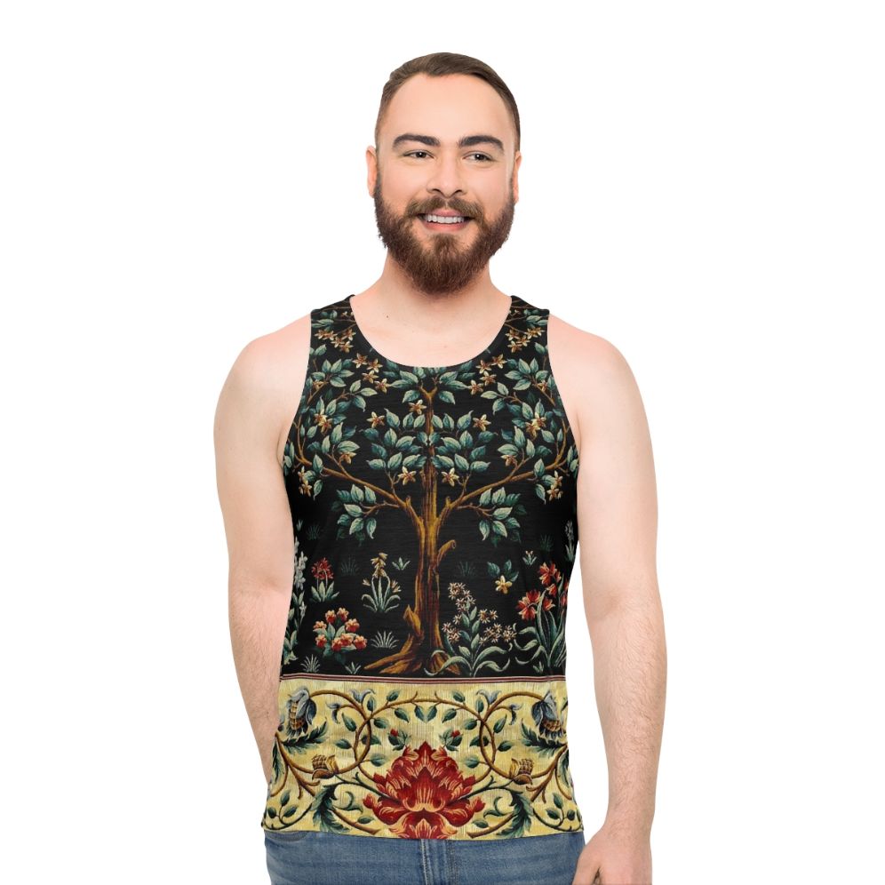 Midnight floral tapestry unisex tank top