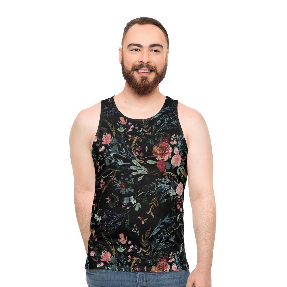 Midnight Floral Unisex Tank Top