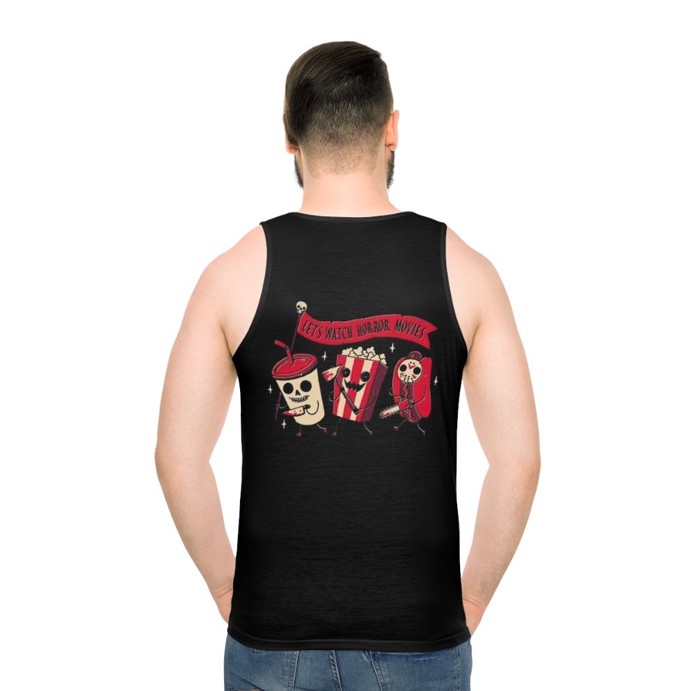 Midnight Movie Unisex Tank Top with Spooky and Humorous Design