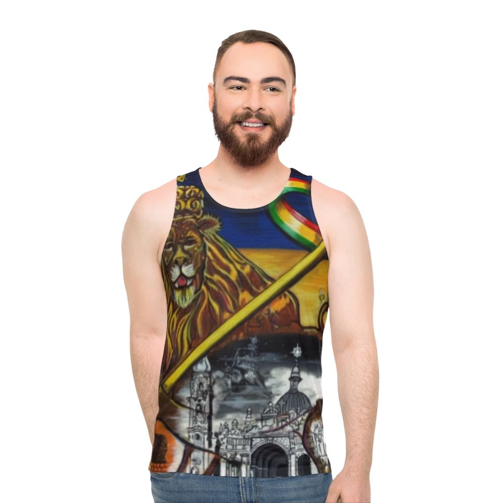 Midnite Zion Unisex Rastafarian Lion of Judah Tank Top