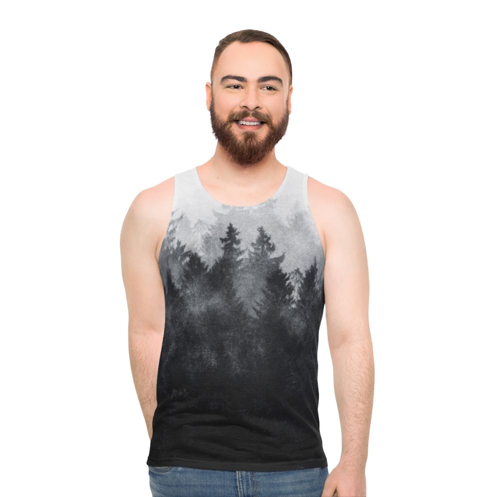 Midwinter Blues Unisex Tank Top with Vintage Nature Landscape