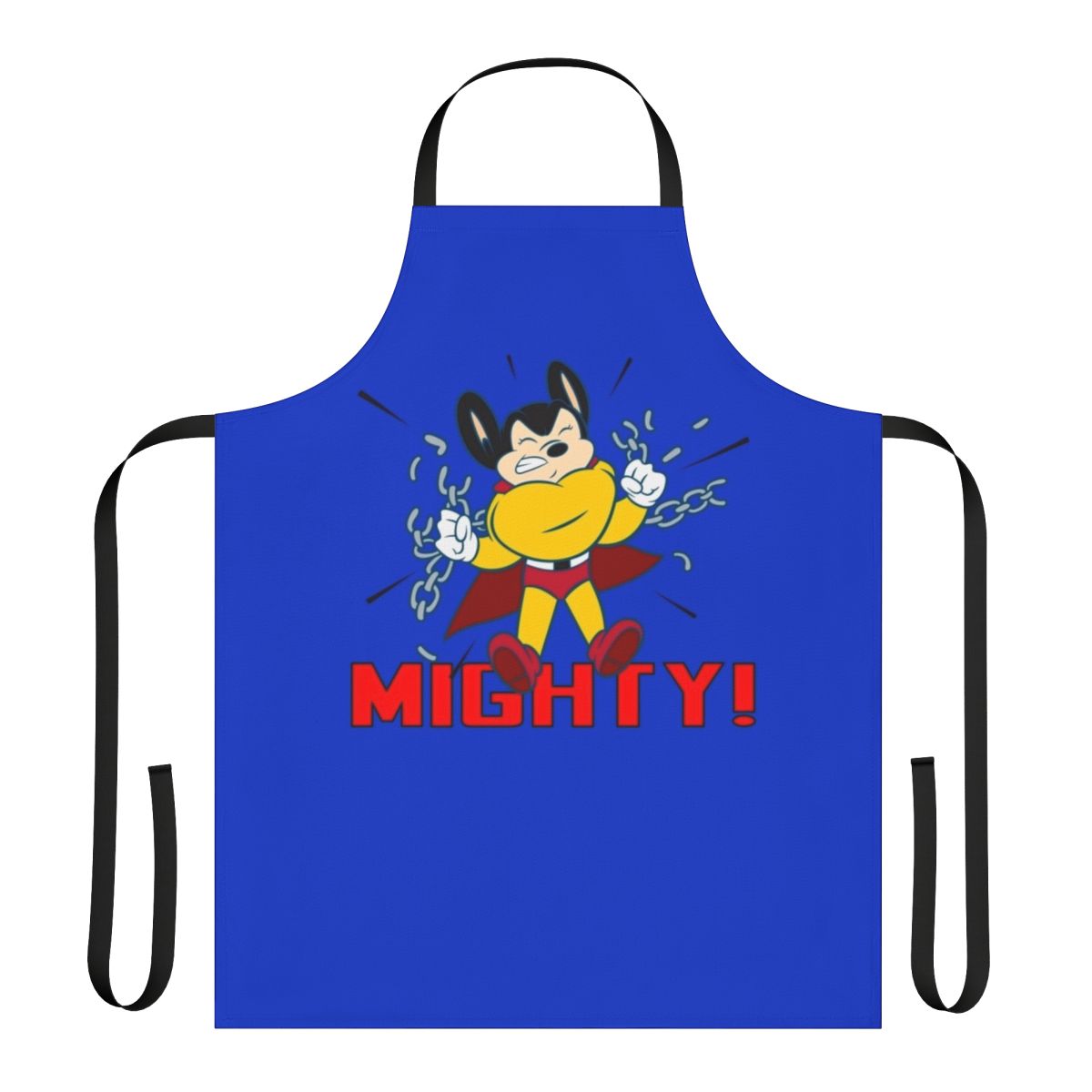 Mighty Cartoon Apron - Retro Novelty Apron with Superhero Mouse Design