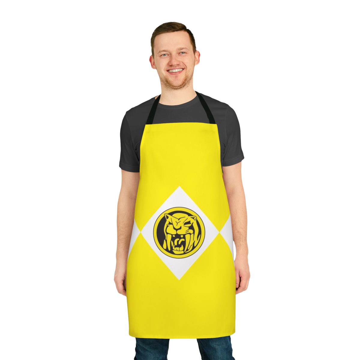 Mighty Morphin Yellow Ranger Apron featuring a Power Rangers-inspired design