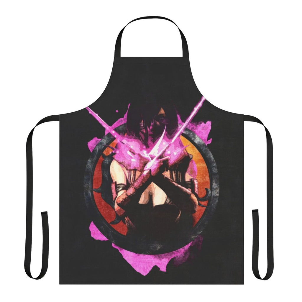 Mileena from Mortal Kombat inspired apron with a grunge portrait design
