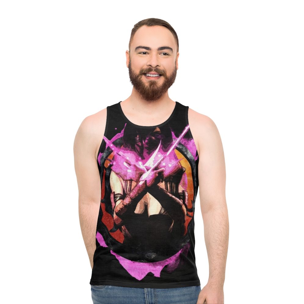 Mileena Mortal Kombat unisex pink grunge gaming tank top
