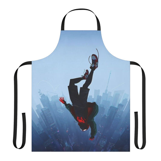 Miles Morales inspired superhero apron with jump and air jordan design
