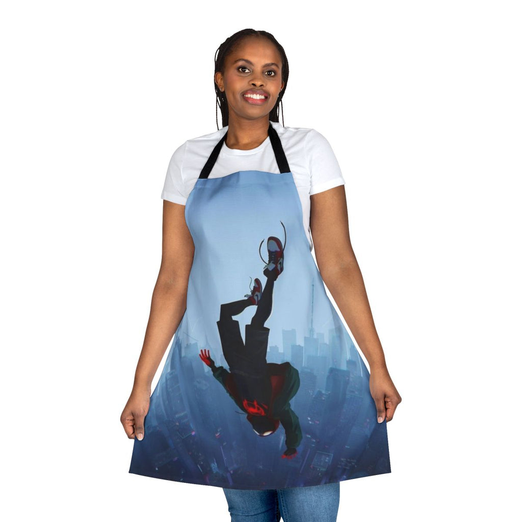 Miles Morales inspired superhero apron with jump and air jordan design