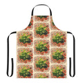 Military-inspired Christmas apron with an army tank and poinsettia flower design