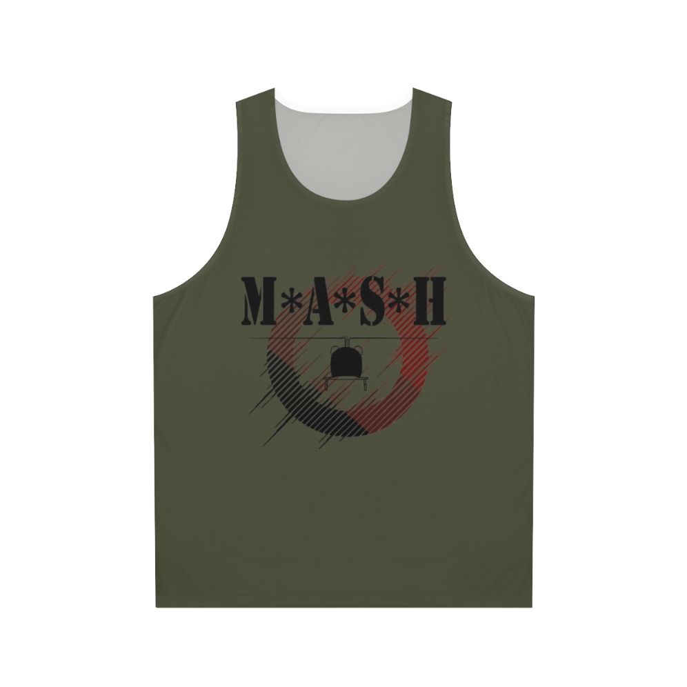 Unisex tank top with military and MASH TV show inspired design