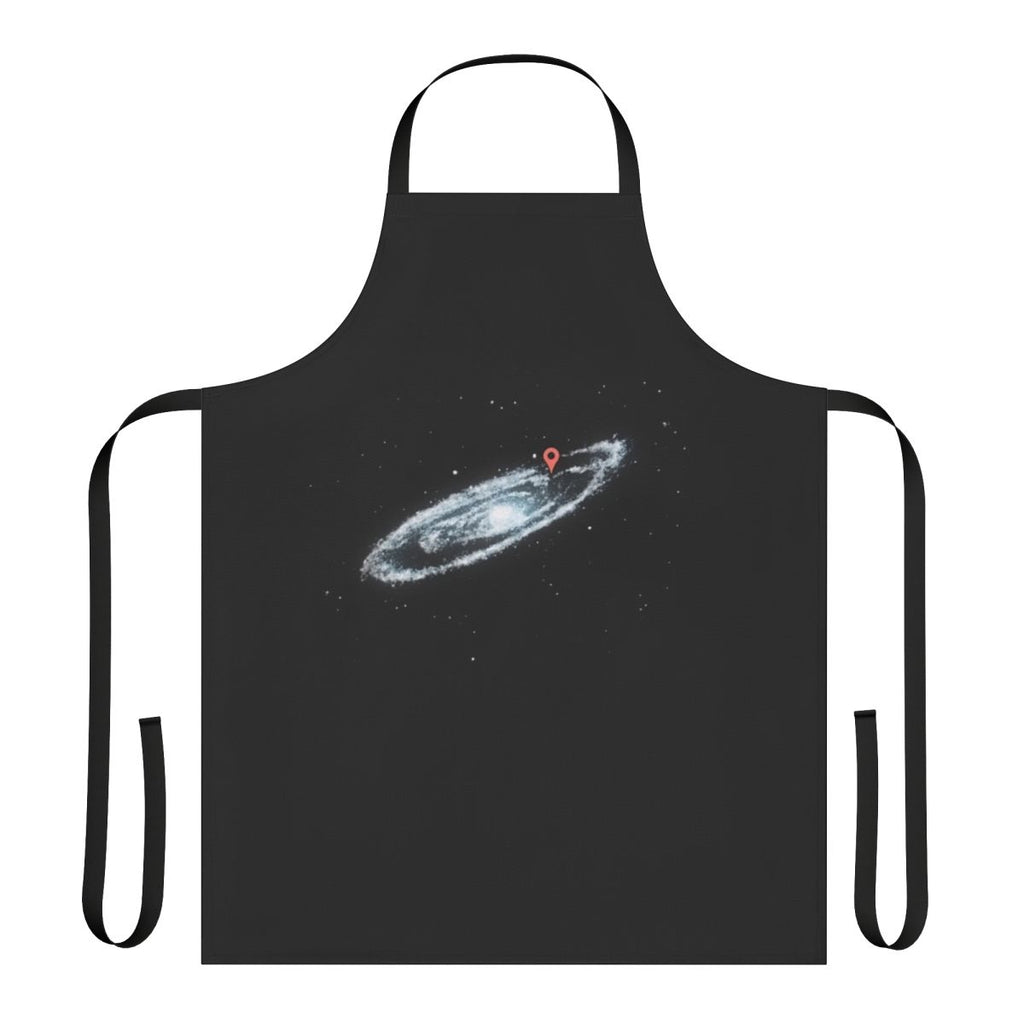Milky Way galaxy themed apron with planet and star designs