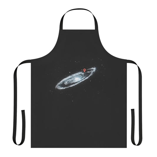 Milky Way galaxy themed apron with planet and star designs